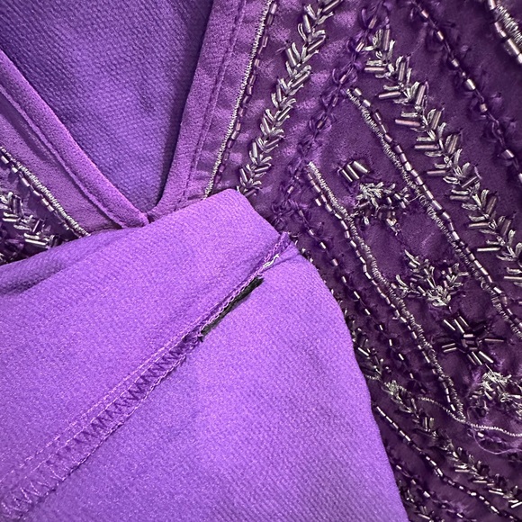 ZARA SHORT  Beaded Purple Tunic  Dress Size S-M Embroidered - Picture 8 of 9